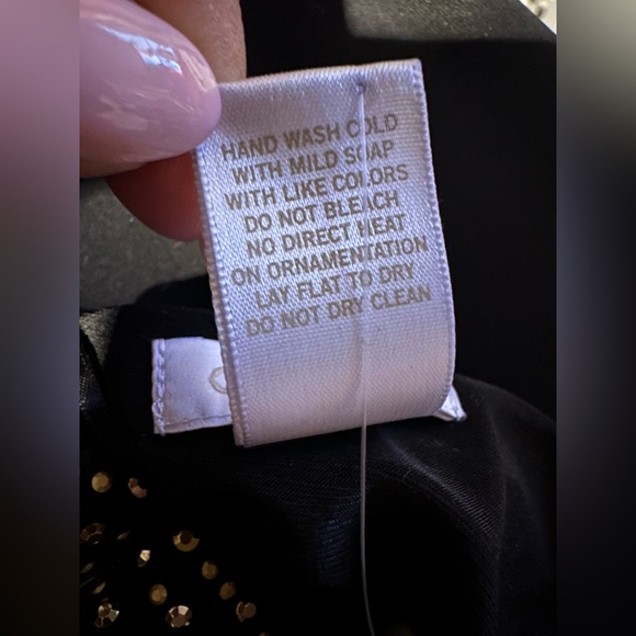 Cache Black One-Shoulder Size 6 Asymmetrical Pattern Rhinestone Embellishments - Picture 14 of 14